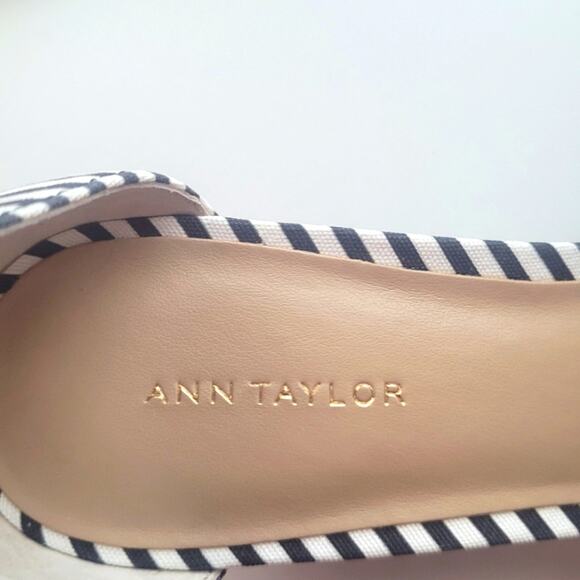 Ann Taylor Kaylin Polka Dot Knot Wedge Sandals Size 8 Black & White - Picture 11 of 12